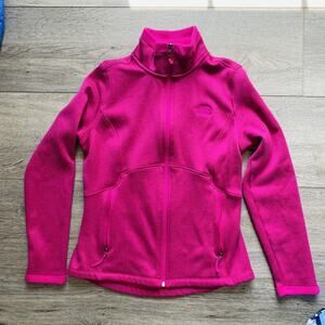 North Face Jacket Womens Medium Full Zip Fleece Outdoor Hiking Layer Agave